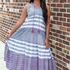 Victoria Dunn Clara the Label Cotton Floral Sleeveless Maxi Dress Size S